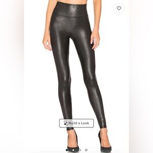 SPANX Black Faux Leather High-Waist Leggings